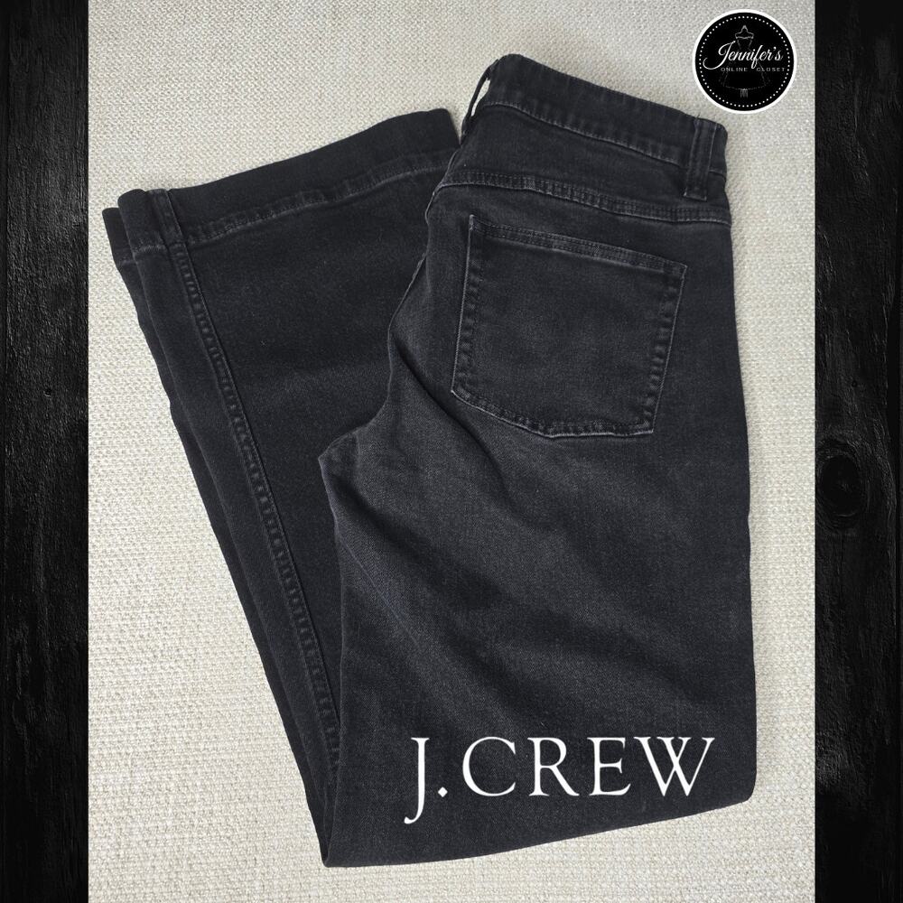 J. Crew Women's Black Wide Leg Flare Denim Trouser Jeans Size 30